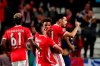 Benfica's Pizzi, right, celebrates with his teammates his goal against Lyon during the Champions League group G soccer match between Benfica and Olympique Lyonnais at the Luz stadium in Lisbon, Wednesday, Oct. 23, 2019. (AP Photo/Armando Franca)