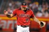 Arizona Diamondbacks' Taijuan Walker claps as he comes off the mound during the first inning of a baseball game against the San Diego Padres, Sunday, Sept. 29, 2019, in Phoenix. Walker made his first appearance on a major league mound since April 14, 2018. (AP Photo/Darryl Webb)