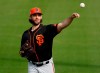San Francisco Giants pitcher Madison Bumgarner works out during a spring training baseball practice, Friday, Feb. 15, 2019, in Scottsdale, Ariz. (AP Photo/Matt York)
