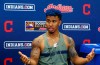 Cleveland Indians' Francisco Lindor talks about his injury and his rehab workouts at a news conference at the teams spring training baseball facility Monday, Feb. 18, 2019, in Goodyear, Ariz. (AP Photo/Ross D. Franklin)
