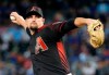 Arizona Diamondbacks starting pitcher Zack Godley throws against the Chicago Cubs during the first inning of a baseball game, Saturday, April 27, 2019, in Phoenix. (AP Photo/Ralph Freso)