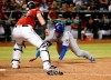 Chicago Cubs' Willson Contreras, right, attempts to steal home as Arizona Diamondbacks catcher Carson Kelly waits to make the tag during the 13th inning of a baseball game, Sunday, April 28, 2019, in Phoenix. Contreras was out on the play. (AP Photo/Ralph Freso)