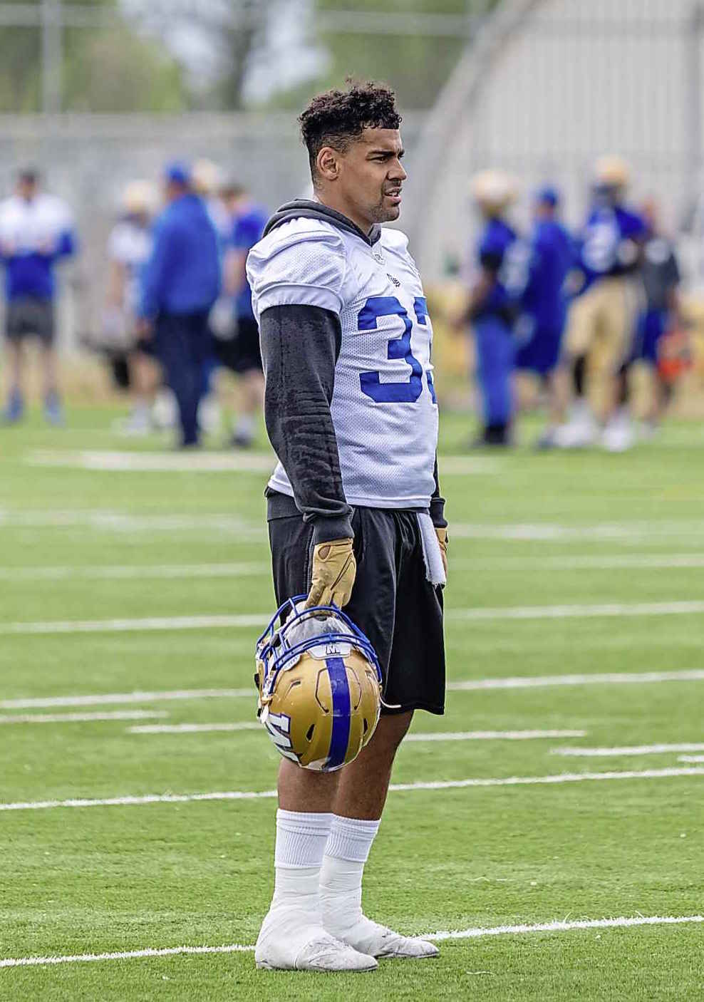 SASHA SEFTER / WINNIPEG FREE PRESS
Winnipeg Blue Bombers running back Andrew Harris is taking a wait-and-see approach to evaluating his team's changes this season.