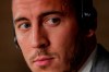 Belgium forward Eden Hazard attends a press conference after his official presentation after signing for Real Madrid at the Santiago Bernabeu stadium in Madrid, Spain, Thursday, June 13, 2019. Real Madrid announced last week that it had acquired the 28-year-old Belgian playmaker from Chelsea for a reported fee of around 100 million euros ($113 million) plus variables, making him the club's most expensive signing ever. (AP Photo/Manu Fernandez)