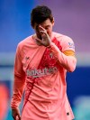 Barcelona's Lionel Messi during a Spanish La Liga soccer match against Eibar at the Ipurua stadium in Eibar, northern Spain, Sunday, May 19, 2019. (AP Photo/Ion Alcoba)