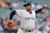 New York Yankees' CC Sabathia pitches during the first inning of the team's baseball game against the Baltimore Orioles, Wednesday, May 22, 2019, in Baltimore. (AP Photo/Nick Wass)