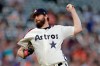 Houston Astros starting pitcher Wade Miley throws to a Baltimore Orioles batter during the second inning of a baseball game, Friday, Aug. 9, 2019, in Baltimore. (AP Photo/Julio Cortez)