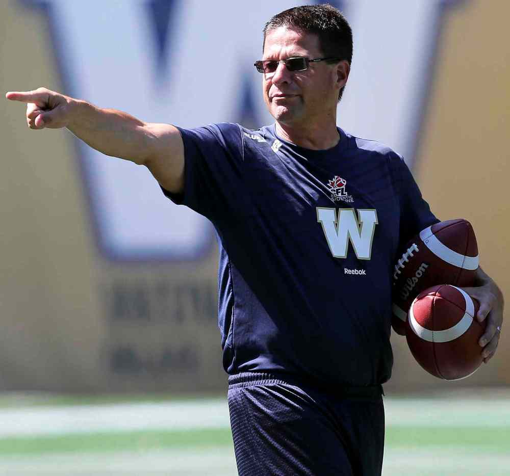 KEN GIGLIOTTI / Aug 20 2013 / WINNIPEG FREE PRESS
Marcel Bellefeuille, who joined the Winnipeg Blue Bombers in August as a consultant, is back as the club's offensive coordinator.