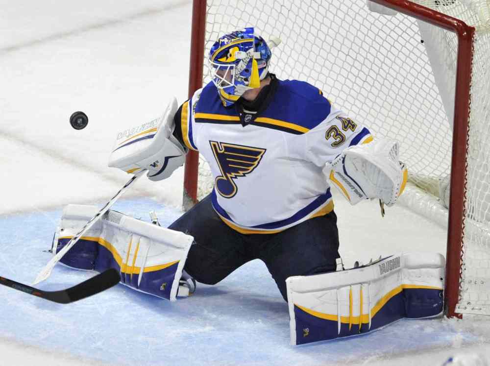 Paul Beaty / Associated Press files
St. Louis Blues goalie Jake Allen is 4-0-1 in his last five starts with a .956 save percentage and 1.20 goal-against average.