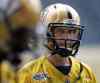 Phil Hossak / Winnipeg Free Press
Winnipeg Blue Bomber #5 Drew WIlly at the team workout Friday at Investors Group Field.