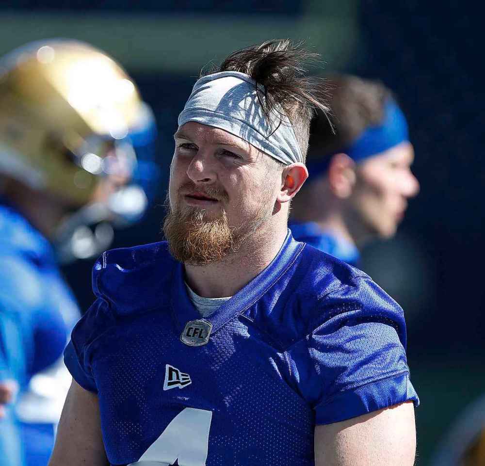 JOHN WOODS / WINNIPEG FREE PRESS
Blue Bombers' Adam Bighill at training camp.