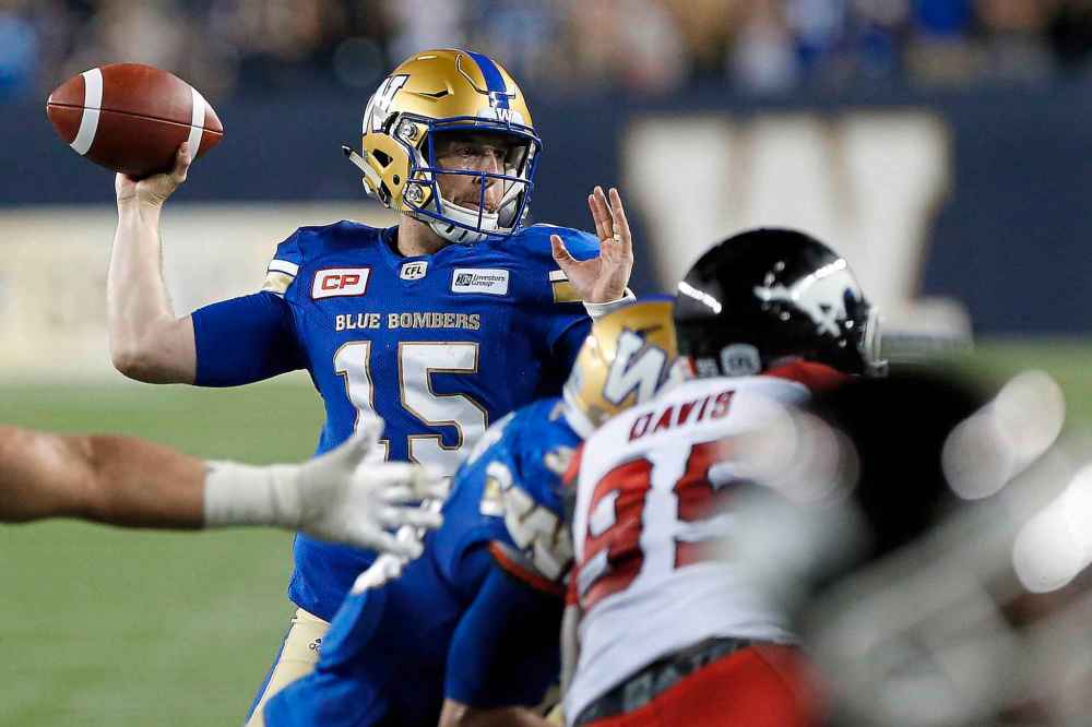 THE CANADIAN PRESS/John Woods
Bombers quarterback Matt Nichols needs to limit his turnovers against an opportunistic Stampeders squad on Sunday.