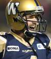 Joe Bryksa / Winnipeg Free Press
Buck Pierce yells at teammates during play in the first quarter of Friday's game against the Hamilton Tiger-Cats.