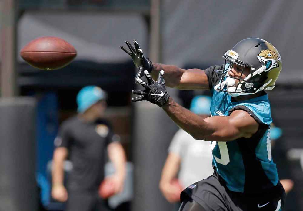 John Raoux / The Canadian Press Files
Receiver Rasheed Bailey, pictured during his time with the Jacksonville Jaguars, has been a standout at Bombers training camp.