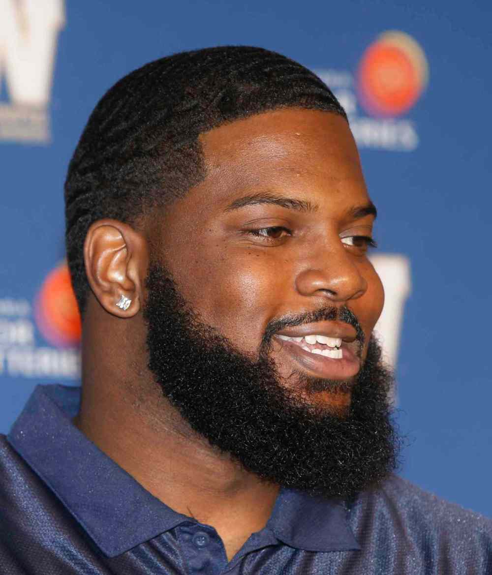 WAYNE GLOWACKI / WINNIPEG FREE PRESS
Winnipeg Blue Bombers offensive lineman Stanley Bryant at the news conference at Investors Group Field Monday morning.