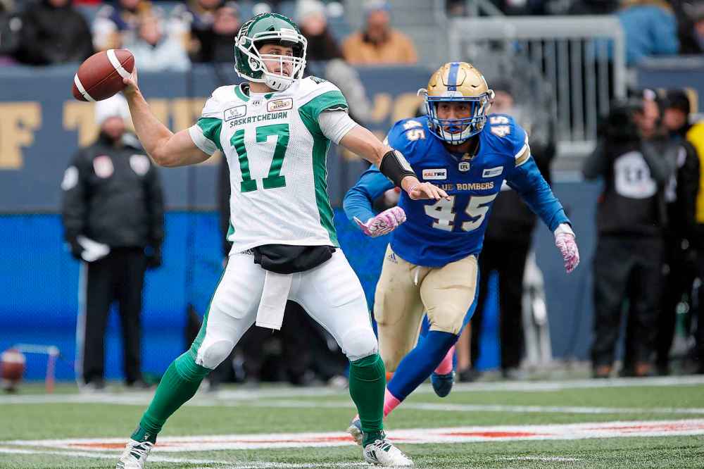 THE CANADIAN PRESS/John Woods
Saskatchewan Roughriders quarterback Zach Collaros is fresh off a concussion in week 20.