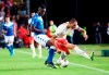 Juventus' Leonardo Bonucci and Brescia's Mario Balotelli, left, vie for the ball during the Italian Serie A soccer match between Brescia and Juventus at the Rigamonti stadium in Brescia, Italy, Tuesday, Sept. 24, 2019. (Filippo Venezia/ANSA via AP)