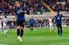 Atalanta's Alejandro Gomez celebrates after scoring during the Italian Serie A soccer match between Atalanta and Lecce at the Gewiss Stadium in Bergamo, Italy, Sunday, Oct. 6, 2019. (Paolo Magni/ANSA via AP)