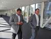 MIKE MCINTYRE / WINNIPEG FREE PRESS
Winnipeg Jet Dustin Byfuglien (left), with his agent, Ben Hankinson, faces no jail time following a plea deal.