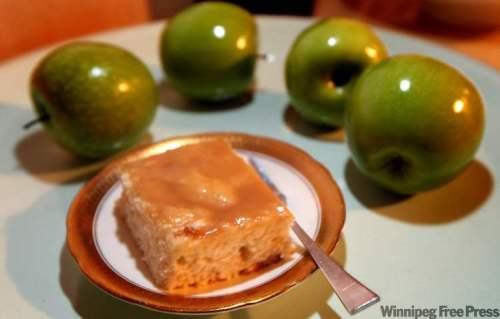 Phil Hossack / Winnipeg Free Press
Bonnie Carlson's pudding is a budget-conscious combination of white cake and sweet caramel sauce.
