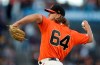 San Francisco Giants pitcher Shaun Anderson works against the Arizona Diamondbacks during the first inning of a baseball game Friday, June 28, 2019, in San Francisco. (AP Photo/Ben Margot)