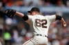 San Francisco Giants pitcher Logan Webb works against the Los Angeles Dodgers in the first inning of a baseball game Saturday, Sept 28, 2019, in San Francisco. (AP Photo/Ben Margot)