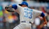 Toronto Blue Jays pitcher Edwin Jackson works against the San Francisco Giants in the first inning of a baseball game Wednesday, May 15, 2019, in San Francisco. (AP Photo/Ben Margot)