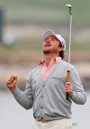 FILE - In this June 20, 2010, file photo Graeme McDowell of Northern Ireland reacts on the 18th green after winning the U.S. Open golf tournament at the Pebble Beach Golf Links in Pebble Beach, Calif. (AP Photo/Chris Carlson, File)