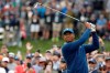 Tiger Woods watches his tee shot on the fourth hole during the second round of the U.S. Open golf tournament Friday, June 14, 2019, in Pebble Beach, Calif. (AP Photo/Marcio Jose Sanchez)