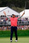 Gary Woodland celebrates after winning the U.S. Open Championship golf tournament Sunday, June 16, 2019, in Pebble Beach, Calif. (AP Photo/David J. Phillip)
