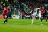 Atalanta's Alejandro Gomez, right, kicks the ball during the Italian Cup soccer match between Cagliari and Atalanta at Sardegna Arena in Cagliari, Italy, Monday, Jan. 14, 2019 (Fabio Murru/ANSA via AP)
