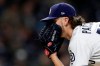 San Diego Padres starting pitcher Chris Paddack looks in as he works against an Arizona Diamondbacks batter during the sixth inning of a baseball game Monday, May 20, 2019, in San Diego. (AP Photo/Gregory Bull)