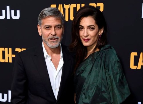 George Clooney and Amal Clooney arrive at the Los Angeles premiere of 