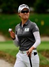 Minjee Lee, of Australia, acknowledges fans after making birdie on the seventh hole during the final round of the Hugel-Air Premia LA Open golf tournament at Wilshire Country Club, Sunday, April 28, 2019, in Los Angeles. (AP Photo/Mark J. Terrill)
