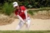 Minjee Lee, of Australia, hits out of the bunker on the seventh during the third round of the Hugel-Air Premia LA Open golf tournament at Wilshire Country Club, Saturday, April 27, 2019, in Los Angeles. (AP Photo/Mark J. Terrill)