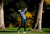 Jordan Spieth hits his second shot on the 13th hole as second round play continues during the Genesis Open golf tournament at Riviera Country Club on Saturday, Feb. 16, 2019, in the Pacific Palisades area of Los Angeles. (AP Photo/Ryan Kang)