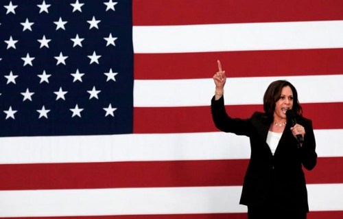 Democratic presidential candidate Sen. Kamala Harris, D-Calif., talks during her first campaign organizing event at Los Angeles Southwest College in Los Angeles, Sunday, May 19, 2019. ((AP Photo/Richard Vogel)
