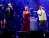 Bebe Rexha, center, and Florida Georgia Line perform at the Pre-Grammy Gala And Salute To Industry Icons at the Beverly Hilton Hotel on Saturday, Feb. 9, 2019, in Beverly Hills, Calif. (Photo by Chris Pizzello/Invision/AP)