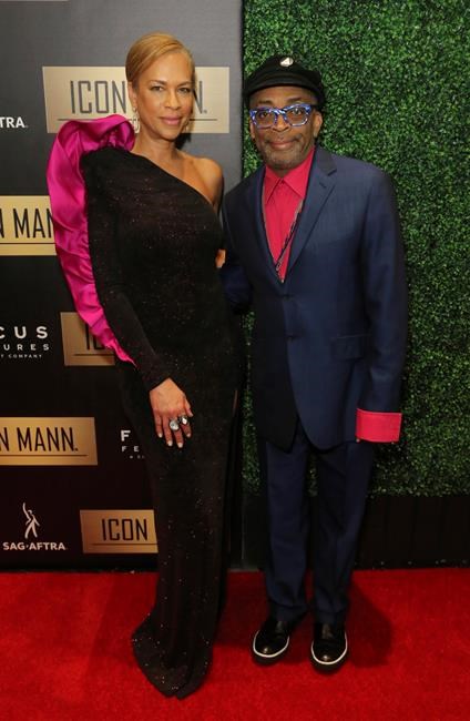 Tonya Lewis Lee, left, and Spike Lee arrive at the 7th Annual ICON MANN Pre-Oscar Dinner at the Waldorf Astoria on Thursday, Feb. 21, 2019, in Beverly Hills, Calif. (Photo by Willy Sanjuan/Invision/AP)