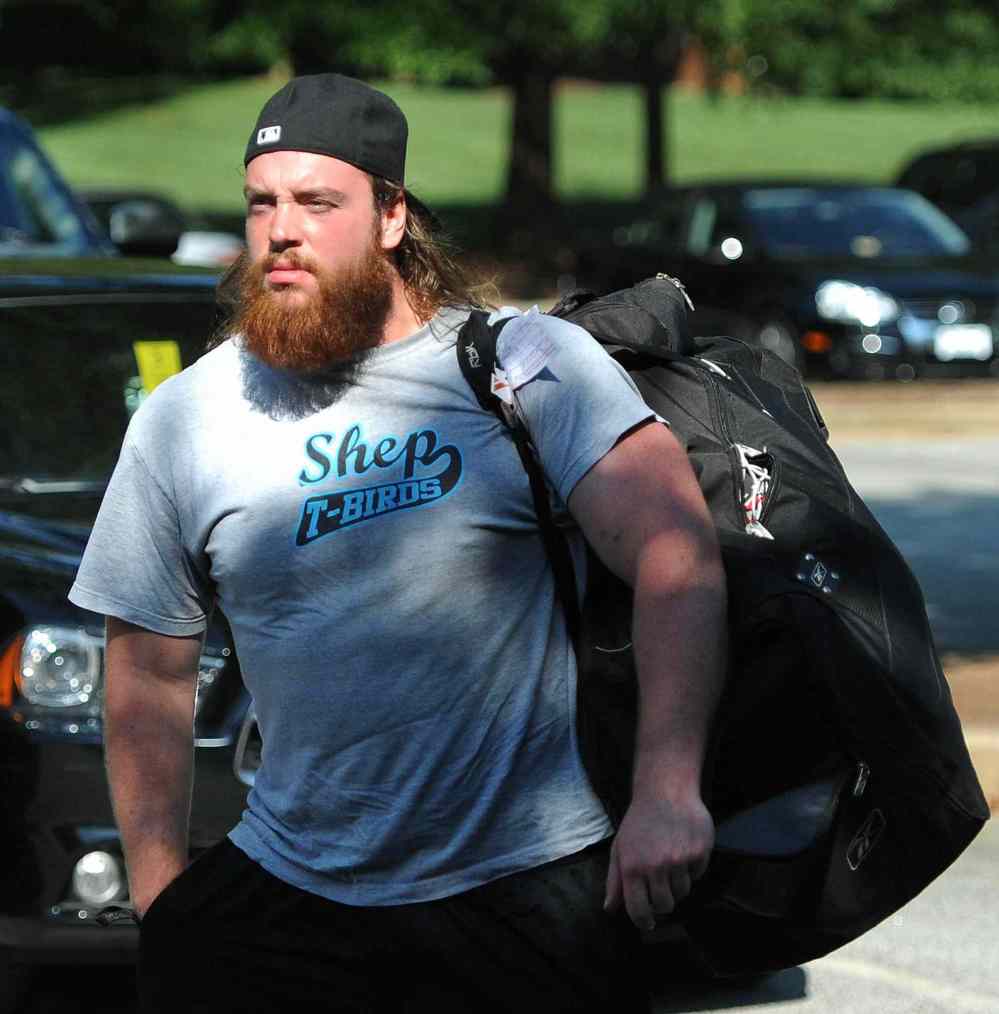 Jeff Siner / Charlotte Observe Files
Carolina Panthers defensive tackle Linden Gaydosh arrives at the team's dorm on the campus of Wofford College in Spartanburg, S.C., on Saturday, July 26, 2014.
