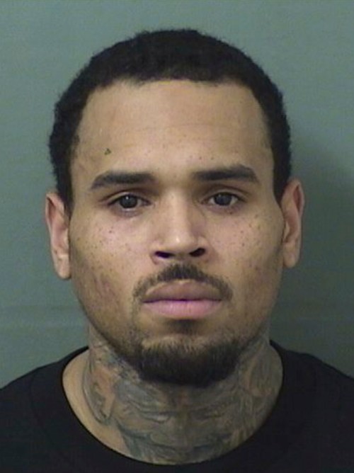 THE ASSOCIATED PRESS
This booking photo provided by Palm Beach County Sheriff's Office shows Chris Brown.  The singer walked off stage after his concert in Florida and into the hands of waiting sheriff's deputies, who arrested him on a felony battery charge and booked him into the Palm Beach County Jail. A sheriff's spokeswoman said the entertainer was released after posting $2,000 bond on the battery charge issued by the sheriff's office in Hillsborough County. No details about the allegations in the arrest warrant were immediately available.