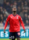 Lille's Nicolas Pepe reacts during a French League One soccer match against Lyon in Decines, near Lyon, central France, Sunday, May 5, 2019. (AP Photo/Laurent Cipriani)