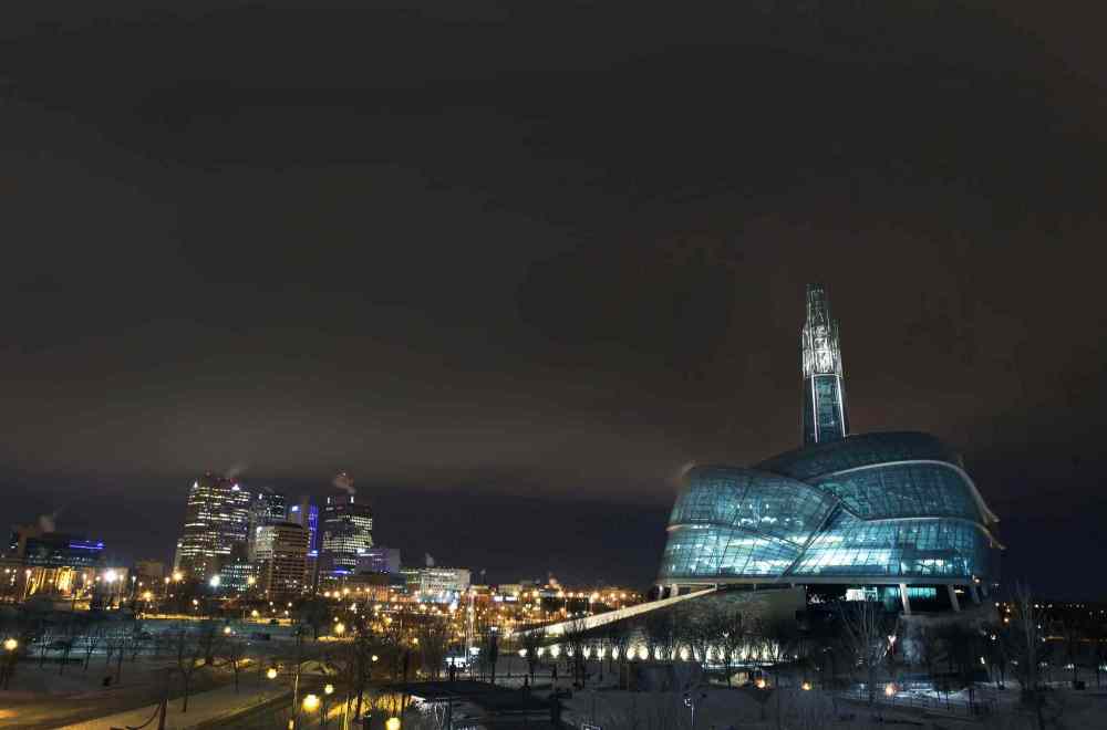 JOE BRYKSA / WINNIPEG FREE PRESS
Winnipeg's skyline, with the Canadian Museum for Human Rights in the foreground.