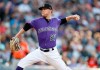 FILE--In this Saturday, May 25, 2019, file photo, Colorado Rockies starting pitcher Kyle Freeland works against the Baltimore Orioles in the first inning of a baseball game in Denver. Freeland has been brought back to the Rockies after spending two months at the team's Triple-A affiliate in Albuquerque, N.M. (AP Photo/David Zalubowski, File)