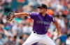Colorado Rockies starting pitcher Kyle Freeland works against the San Francisco Giants in the first inning of a baseball game Sunday, Aug. 4, 2019, in Denver. (AP Photo/David Zalubowski)