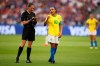 Brazil's Marta, right, talks with referee Marie-Soleil Beaudoin during the Women's World Cup round of 16 soccer match between France and Brazil at the Oceane stadium in Le Havre, France, Sunday, June 23, 2019. anadian Marie-Soleil Beaudoin has been appointed to referee Wednesday's Women's World Cup semifinal between the Netherlands and Sweden in Lyon, France. THE CANADIAN PRESS/AP, Francisco Seco