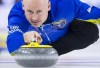 Team Alberta skip Kevin Koe makes a shot during the Page Playoff 1 vs 2 draw against team Northern Ontario at the Brier in Brandon, Man., on March 9, 2019. We're two years into the latest competition format change at the Canadian men's and women's curling championships and the subject remains as polarizing as ever. 