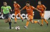 Hamilton Forge FC's Tristan Borges controls the ball through the midfield during Scotiabank CONCACAF League 2019 second half soccer action against the CD Olimpia in Hamilton, Ontario on Thursday, August 22, 2019. Borges goes up against Forge FC teammate Kyle Bekker and Cavalry FC striker Dominique Malonga as the Canadian Premier League announces its player of the year, one of five awards to be handed out Tuesday. THE CANADIAN PRESS/Peter Power