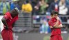 Toronto FC defender Chris Mavinga (23) and Toronto FC forward Tsubasa Endoh (31) react to losing to the Seattle Sounders following the MLS Cup soccer final in Seattle on Sunday, November 10, 2019. Toronto FC returned home to a snowstorm Monday, another unwelcome dose of reality after a painful MLS Cup final defeat in Seattle. THE CANADIAN PRESS/Jonathan Hayward