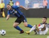 Montreal Impact's Samuel Piette (6) challenges D.C. United's Luciano Acosta for control of the ball during first half MLS soccer action in Montreal, Saturday, August 4, 2018. With 44 caps already to his credit, 24-year-old Piette has become a key cog for Canada. THE CANADIAN PRESS/Graham Hughes